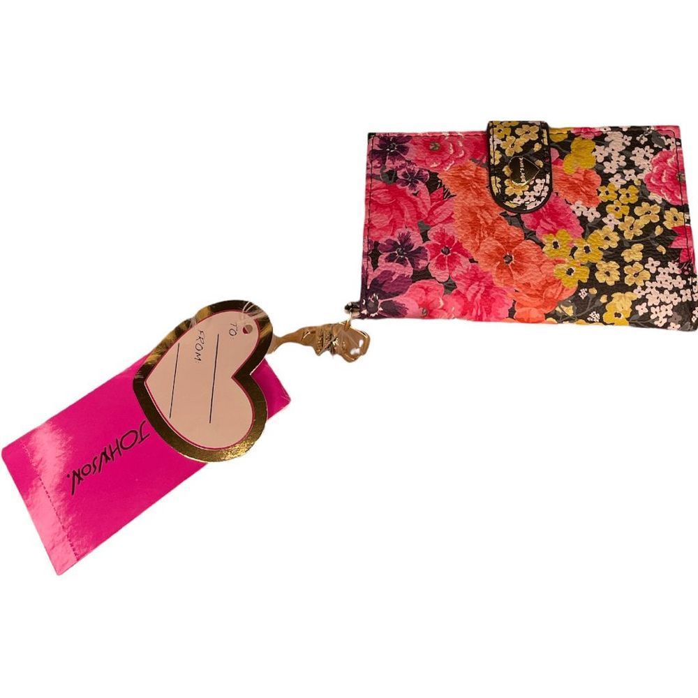 Betsey Johnson Multicolor Floral Card Case Wallet NEW